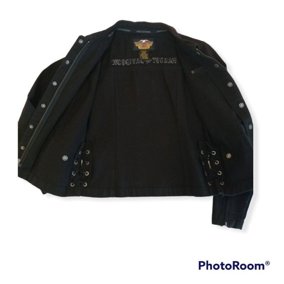 Women's Small S Harley-Davidson Denim Jacket - Picture 5 of 8